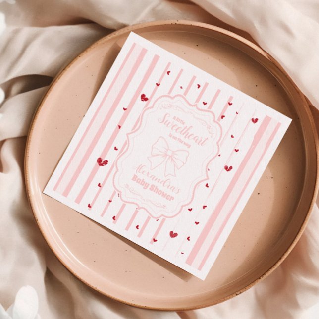 Whimsical Sweetheart Valentine's Day Babydusche Serviette (Von Creator hochgeladen)