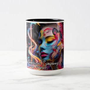 Whimsical Symphony of Music Zweifarbige Tasse
