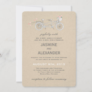 Whimsical Tandem Bicycle - Einladung zur Hochzeit
