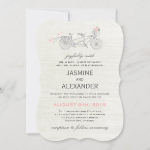 Whimsical Tandem Bicycle - Einladung zur Hochzeit
