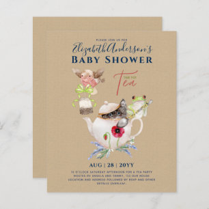 Whimsical TEA PARTY Baby Shower Woodland Tiere