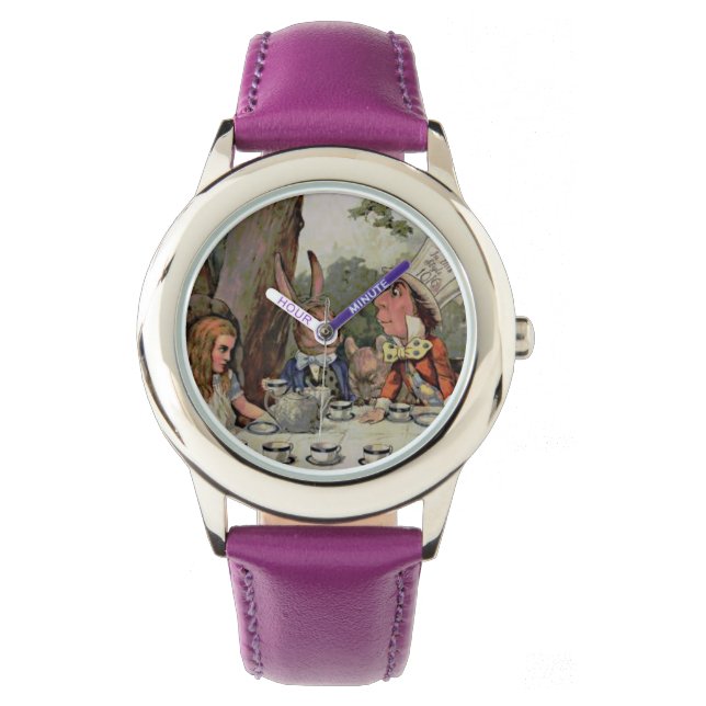 Whimsical Tea Party MadHatter Wonderland Armbanduhr (Vorderseite)