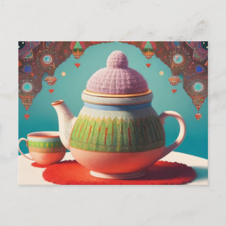 "Whimsical Tea Time" Postkarte