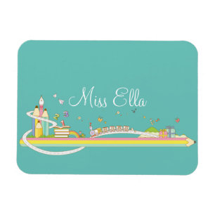 Whimsical Teacher's Scene Personalisiert Magnet