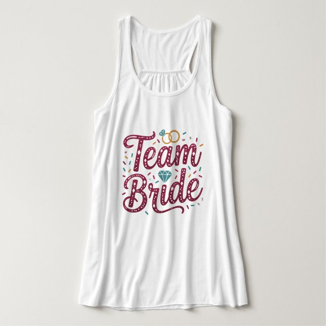 Whimsical Team Braut Hochzeitsfeier Tank Top (Design Vorderseite)