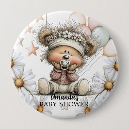 Whimsical Teddy Bear Baby Shower  Button