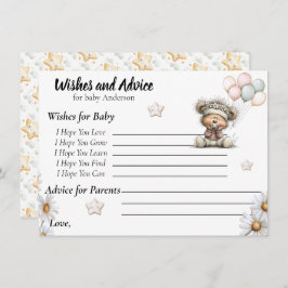 Whimsical Teddy Bear Baby Shower Design  Begleitkarte