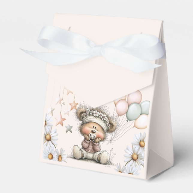 Whimsical Teddy Bear Baby Shower  Geschenkschachtel (Vorderseite)