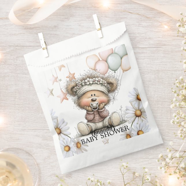 Whimsical Teddy Bear Baby Shower  Geschenktütchen (Ausgeschnitten)