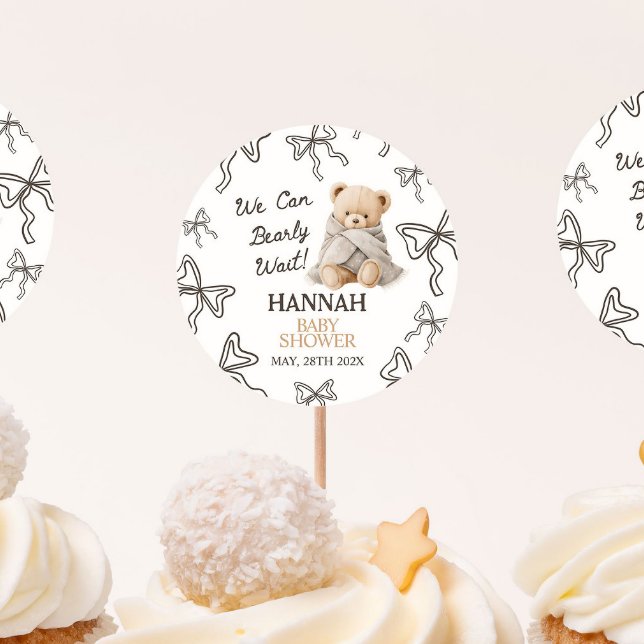 Whimsical Teddy Bear Baby Shower  Runder Aufkleber (Von Creator hochgeladen)