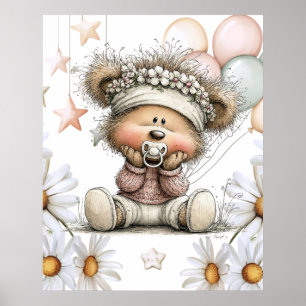 Whimsical Teddybär Poster