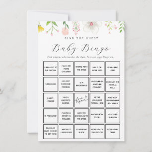 Whimsical Tee Finden Sie die Baby Bingo Game Card Einladung