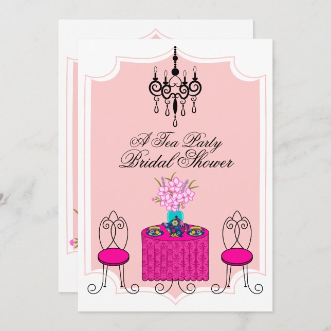 Whimsical Tee Party Einladung (Vorne/Hinten)