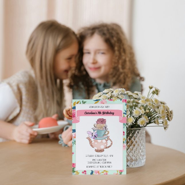 Whimsical Tee Party Einladung (Von Creator hochgeladen)