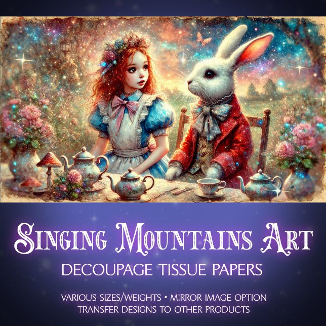 Whimsical Tee Party Fantasy Garden Entdeckungsreis Seidenpapier (Von Creator hochgeladen)