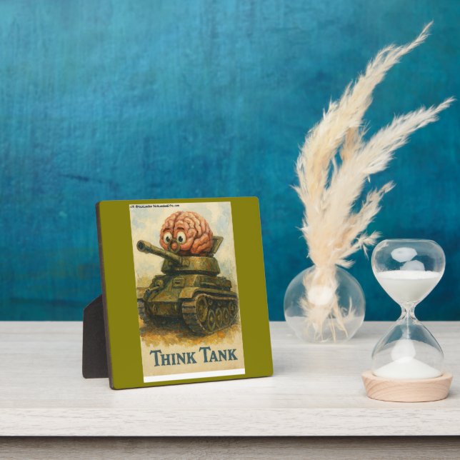 Whimsical Think Tank Cartoon-Design Fotoplatte (InSitu)