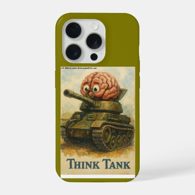 Whimsical Think Tank Cartoon-Design iPhone Hülle (Rückseite)