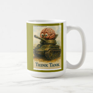 Whimsical Think Tank Cartoon-Design Kaffeetasse