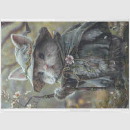 Whimsical Tiny Mouse verzauberter Wald Dekoupage Seidenpapier
