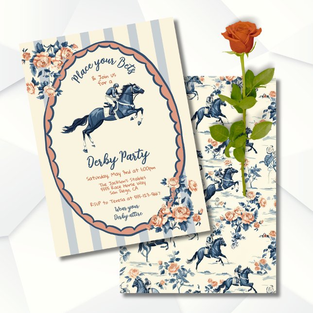 Whimsical Toile Derby Party Einladung (Von Creator hochgeladen)