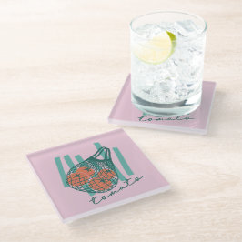 Whimsical Tomatos Italy Farmers Market Glasuntersetzer