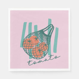 Whimsical Tomatos Italy Farmers Market Serviette