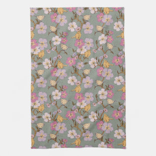 Whimsical Trailing Florals und Vögel Küchentücher