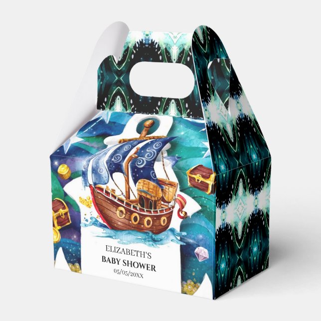 Whimsical Treasure Pirate Baby Dusche Geschenkschachtel (Vorderseite)