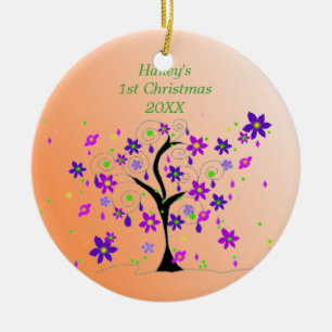 Whimsical Tree Baby's 1. Weihnachten Keramik Ornament