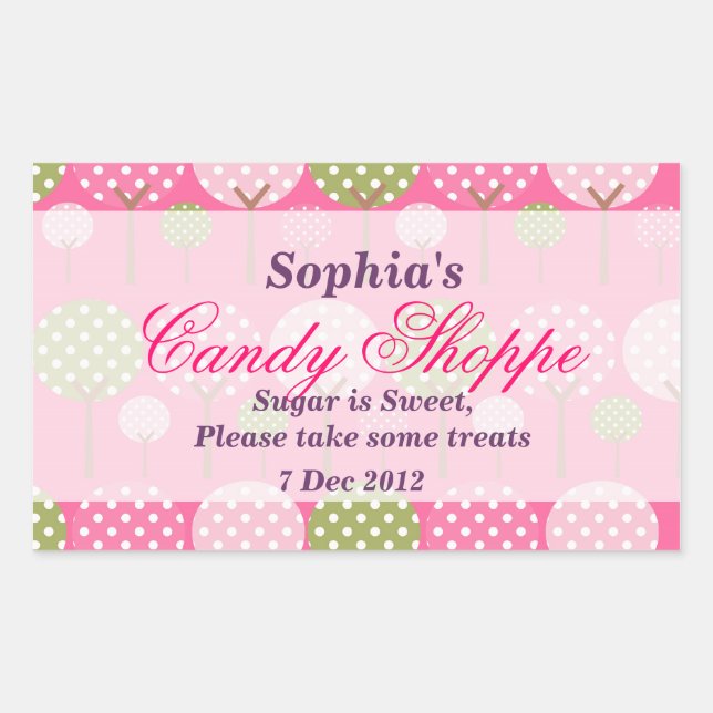 Whimsical Tree Candy Shoppe Sticker (Vorderseite)