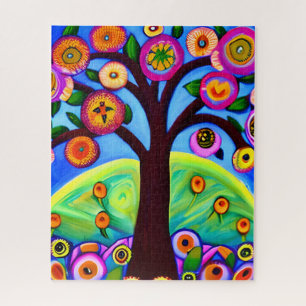 Whimsical Tree Folk Art Puzzle