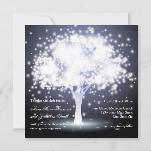 Whimsical Tree Lights - Einladung zur Hochzeit (Vorderseite)