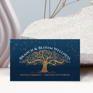 Whimsical Tree of Life Coach Holistische Wellness Visitenkarte