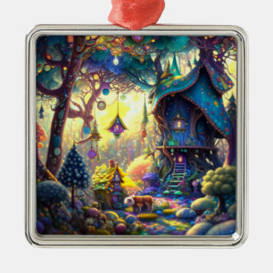 Whimsical Treehouse Ornament Aus Metall