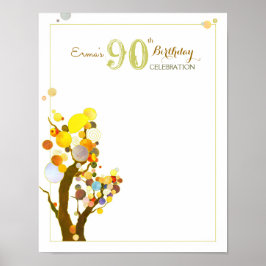 Whimsical Trees Birthday Party Guest Sign Poster