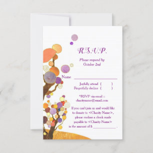 Whimsical Trees Fundrasing Event Response Card RSVP Karte
