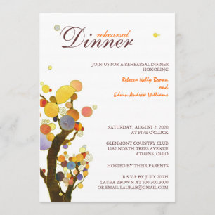 Whimsical Trees Hochzeit Probe Dinner Einladung