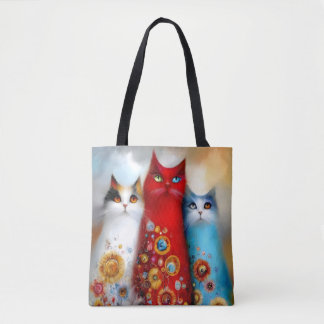 Whimsical Trio of Cats