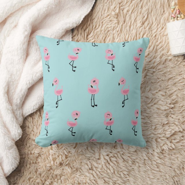 Whimsical tropical flamingos kissen (Decke)
