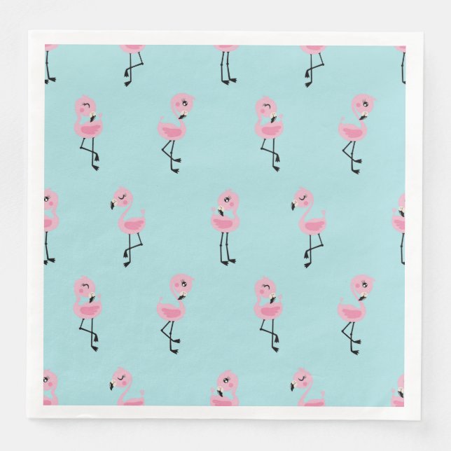 Whimsical tropical flamingos serviette (Vorderseite)