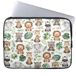 Whimsical Tropical Jungle Safari Wilde Tiere Laptopschutzhülle