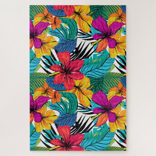 Whimsical Tropical Watercolor Florals Puzzle (Vertikal)