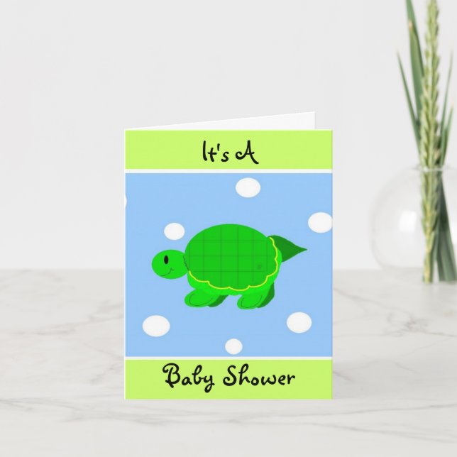Whimsical Turtle Baby Dusche Einladung (Vorderseite)