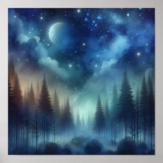 Whimsical Twilight Forest Zurück zur Schule Poster