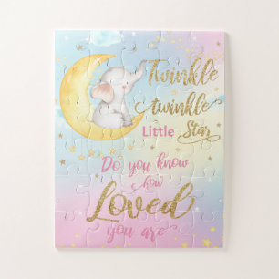Whimsical Twinkle Twinkle Little Star Elephant Puzzle