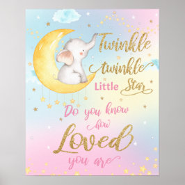 Whimsical Twinkle Twinkle Little Star Kinderzimmer Poster