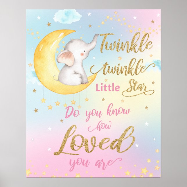 Whimsical Twinkle Twinkle Little Star Kinderzimmer Poster (Vorne)