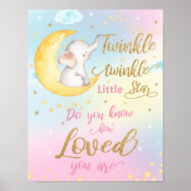 Whimsical Twinkle Twinkle Little Star Kinderzimmer Poster (Vorne)