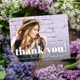 Whimsical Typografy Abschluss Danke Foto Postkarte