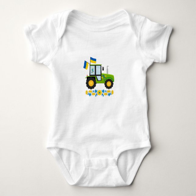 Whimsical Ukraine Traktor Baby Strampler (Vorderseite)